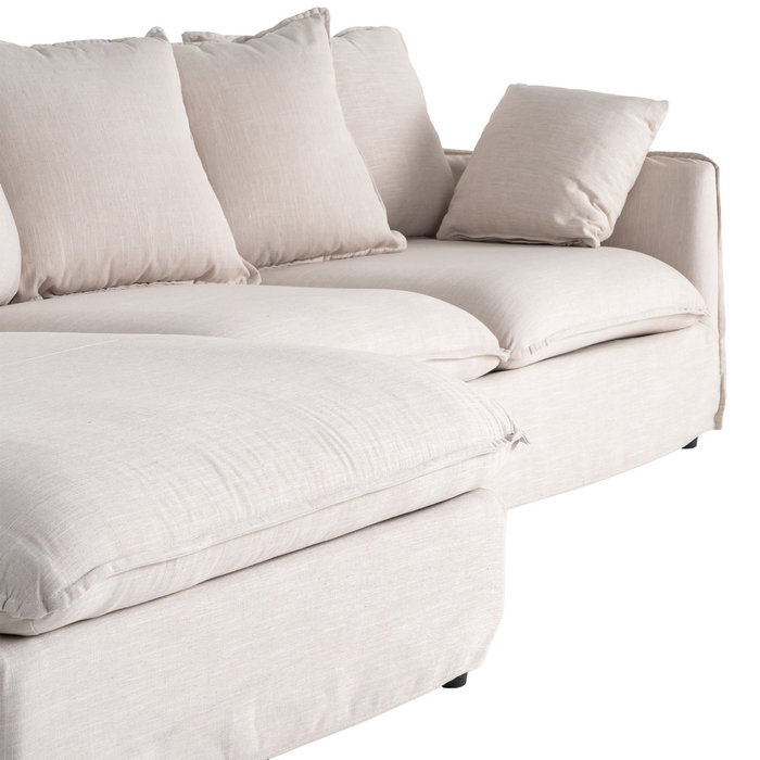 Sofá Chaise Longue Beige Dm-Tejido Salón 254 X 158 X 84 cm Sofá Chaise Longue Beige Dm-Tejido Salón 254 X 158 X 84 cm