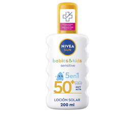 Nivea SUN Protector Solar Loción SPF50+ para Bebés y Niños 5 en 1, Piel Atópica, 200 ml