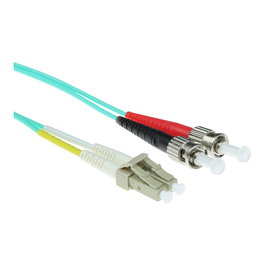 ACT Cable de parcheo de fibra óptica dúplex 1m LC/ST OM3 Multimodo LSZH LSZH 50/125 OM3