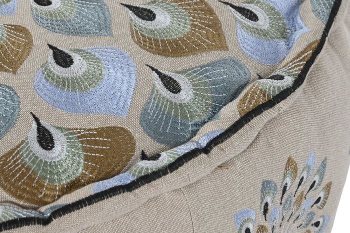DKD Home Decor Cojín Suelo Pavo Real Azul Beige 60 x 60 x 27 cm DKD Home Decor Cojín Suelo Pavo Real Azul Beige 60 x 60 x 27 cm