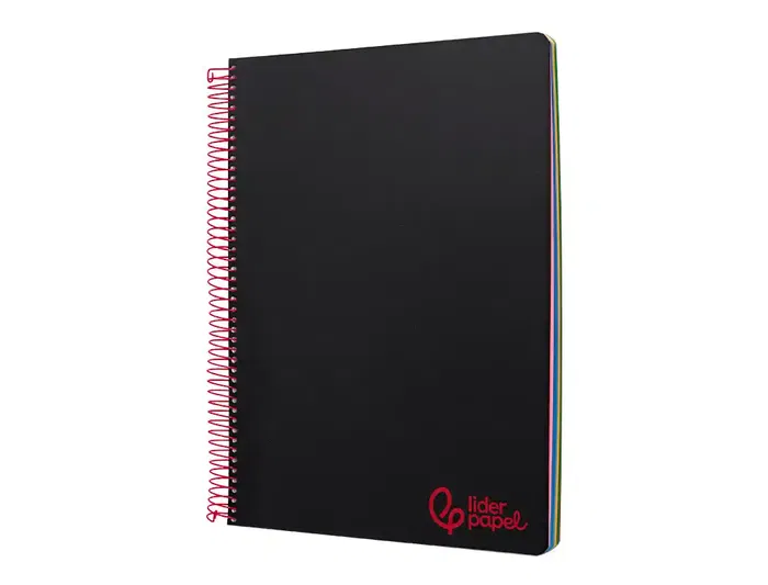 Liderpapel Cuaderno Espiral A5 Micro Wonder Tapa Plástico 120 Hojas 90gr Cuadro 5mm Negro