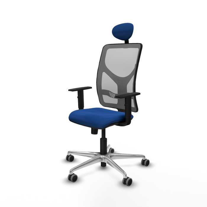 PIQUERAS Y CRESPO Silla de oficina Motilla con mecanismo Sincro, Azul y Gris