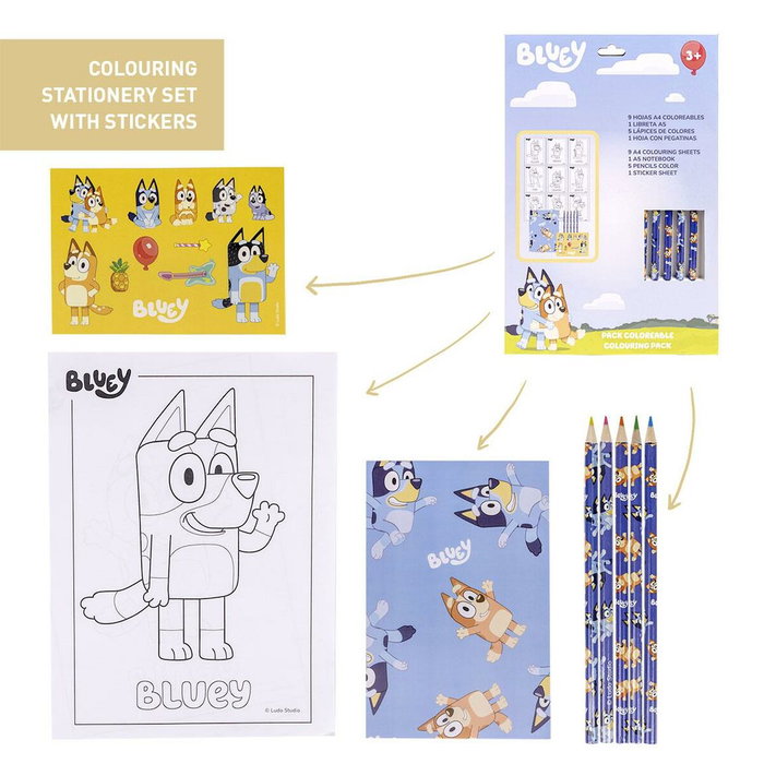 Cerdá Set de papelería coloreable Bluey