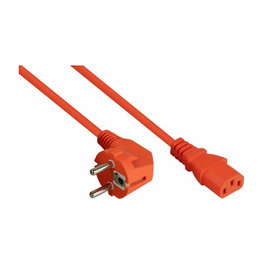 Kabelmeister Cable de alimentación C13 90° naranja 1,8m