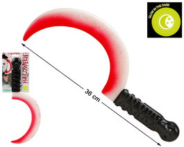 Hoz Ensangrentada Luminiscente Halloween 36 cm Accesorio para Disfraz