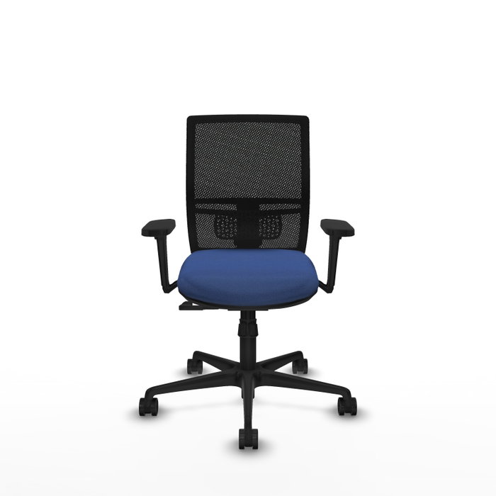 PIQUERAS Y CRESPO Silla de oficina Yunquera con mecanismo Sincro, Azul marino y Negro