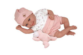 Muñecas Arias Muñeca Elegance 40 cm Colin Rosa c/Cojin c/Peluche Muñeco de Peso