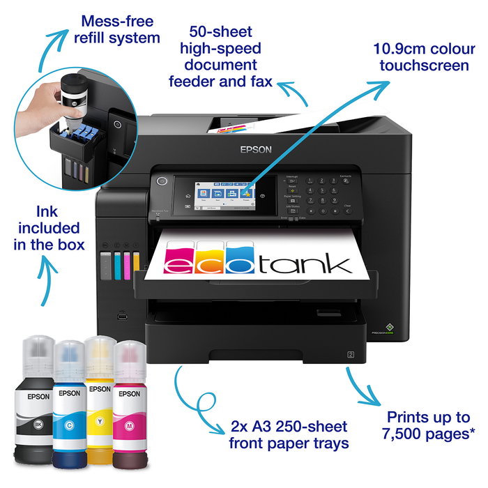 Epson ET-16605 Impresora EcoTank Inyección Tinta Multifunción A3 Color (Impresión, Copia, Escaneo, Fax)