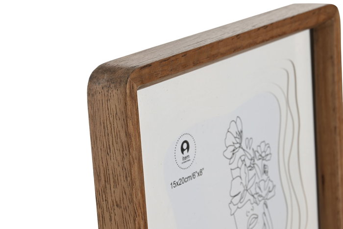DKD Home Decor Set de 2 Marcos de Fotos Scandi 15x20 cm, Marrón y Blanco, Acacia