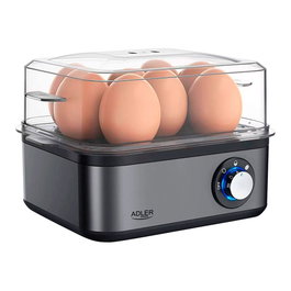 Adler AD4486 Cocedor de huevos, hasta 8 huevos, 800 W, Negro/Acero