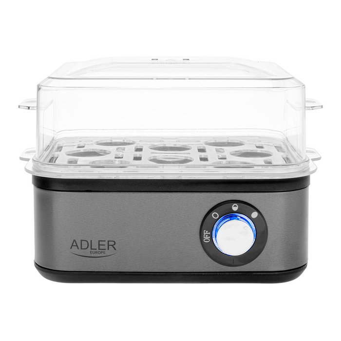 Adler AD4486 Cocedor de huevos, hasta 8 huevos, 800 W, Negro/Acero
