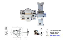 AVL Cerrojo 301-R-80 Europerfil 50 mm Llave/Botón
