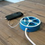 Chacon Regleta de diseño circular Azul con 4 tomas y 2 USB-A
