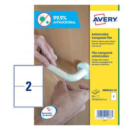 Etiquetas Adh.Avery A4 Polyester Antibacteriana Y Antimicrobiana Removible Caja 10H 199,6X143,5 Mm 20 Uds.(Am002A4)