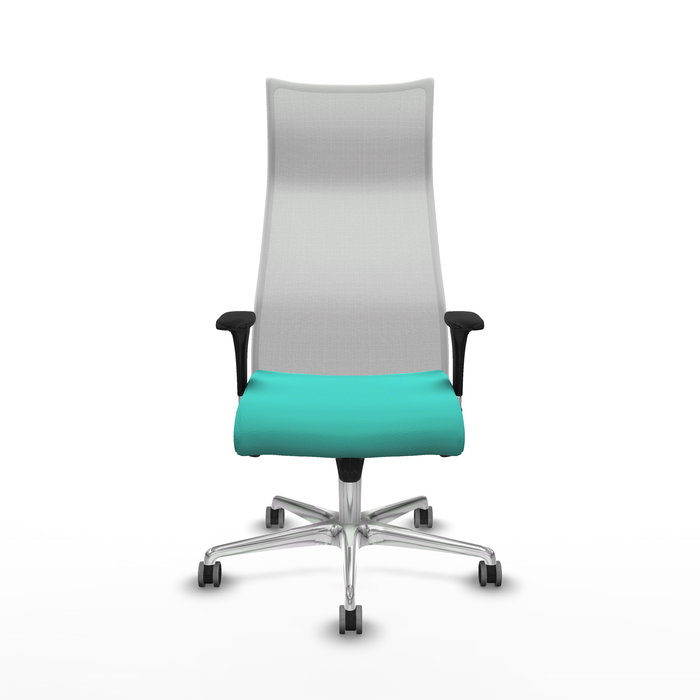 Sillón Albacete con mecanismo Sincro tapizada con Similpiel color Turquesa y malla color Blanco. Equipado con Base aluminio, Brazos 1D y Ruedas 65 mm parqué Sillón Albacete con mecanismo Sincro tapizada con Similpiel color Turquesa y malla color Blanco. Equipado con Base aluminio, Brazos 1D y Ruedas 65 mm parqué