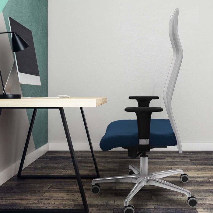 Sillón Albacete con mecanismo Sincro tapizada con Similpiel color Turquesa y malla color Blanco. Equipado con Base aluminio, Brazos 1D y Ruedas 65 mm parqué Sillón Albacete con mecanismo Sincro tapizada con Similpiel color Turquesa y malla color Blanco. Equipado con Base aluminio, Brazos 1D y Ruedas 65 mm parqué