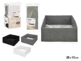 Kipit Caja Plegable Organizadora 28 x 28 x 13 cm Surtidos Tela TNT Carton Blanco Gris Negro (Set de 24)