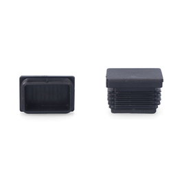 Contera interior rectangular con aleta 80 x 20 mm negra