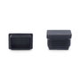 Contera interior rectangular con aleta 80 x 20 mm negra