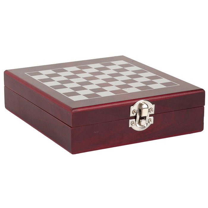 Cook Concept Juego de Vino y Ajedrez: Tablero, Piezas, Tapón Vertedor, Sacacorchos y Collarín Antigoteo