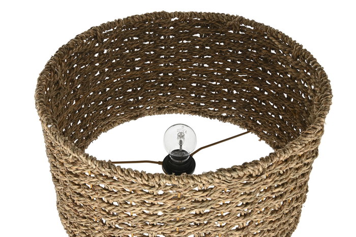DKD Home Decor Lámpara de pie de metal y fibra Marrón Natural 156 cm DKD Home Decor Lámpara de pie de metal y fibra Marrón Natural 156 cm