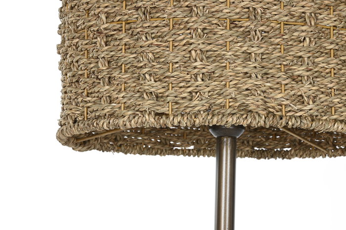 DKD Home Decor Lámpara de pie de metal y fibra Marrón Natural 156 cm DKD Home Decor Lámpara de pie de metal y fibra Marrón Natural 156 cm