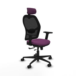 PIQUERAS Y CRESPO Silla de oficina Jorquera Morado/Negro con mecanismo Sincro/Traslack
