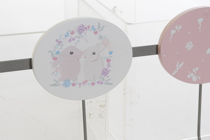 DKD Home Decor Perchero Pared Baby Rosa y Azul Metal y MDF 5 x 17 x 40 cm (6 Unidades)