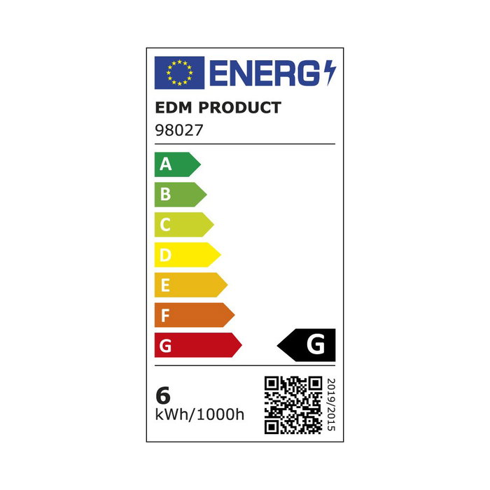 EDM Bombilla LED Vela B35 E14 6W 500LM 3CCT (3000K, 4000K, 6500K), 360° Flujo Luminoso, Clase G, 220-240V, ø35x106mm