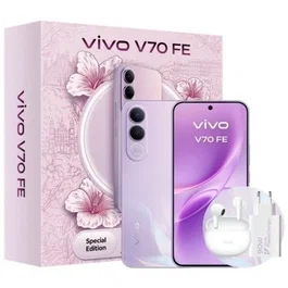 Vivo V70 FE Smartphone, 8GB RAM 512GB, Pantalla 6.83" AMOLED 120Hz, 200MP Cámara OIS, 7000mAh 90W, 5G, Púrpura - Incluye Cargador y Auriculares