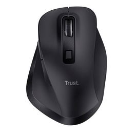 Trust Ratón Ergonómico Fyda Inalámbrico Recargable, 2400 DPI Ajustable, Conexión Dual 2.4 GHz y Bluetooth 5.2, Hasta 6 Meses de Autonomía, Negro