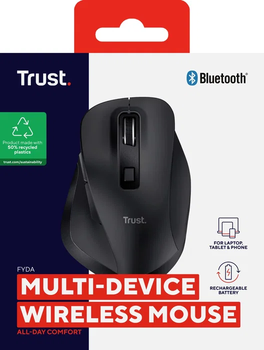 Trust Fyda Ratón Ergonómico Inalámbrico Negro 2400 DPI Trust Fyda Ratón Ergonómico Inalámbrico Negro 2400 DPI