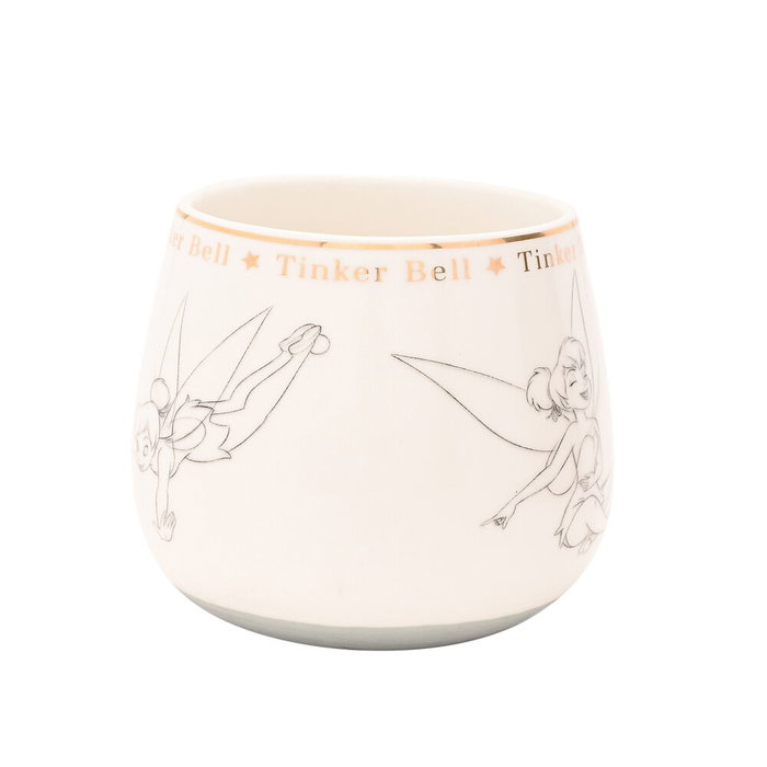 WIDDOP & CO Taza Campanilla Peter Pan Disney Porcelana China Ilustraciones Elegantes Dorados