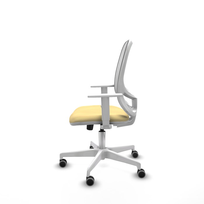 PIQUERAS Y CRESPO Silla de oficina Cilanco con mecanismo Sincro, Crema y Blanco