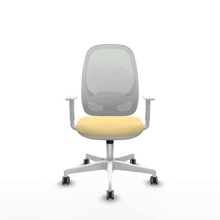 PIQUERAS Y CRESPO Silla de oficina Cilanco con mecanismo Sincro, Crema y Blanco