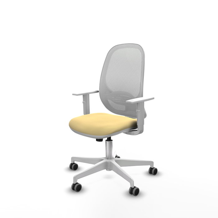 PIQUERAS Y CRESPO Silla de oficina Cilanco con mecanismo Sincro, Crema y Blanco