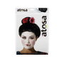 Atosa Peluca De Geisha Negra Con Flores Y Moño Alto