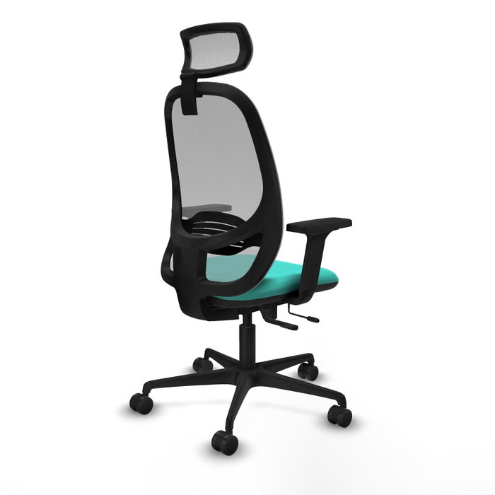 PIQUERAS Y CRESPO Silla de oficina Cilanco con mecanismo Sincro/Traslack, Turquesa y Gris