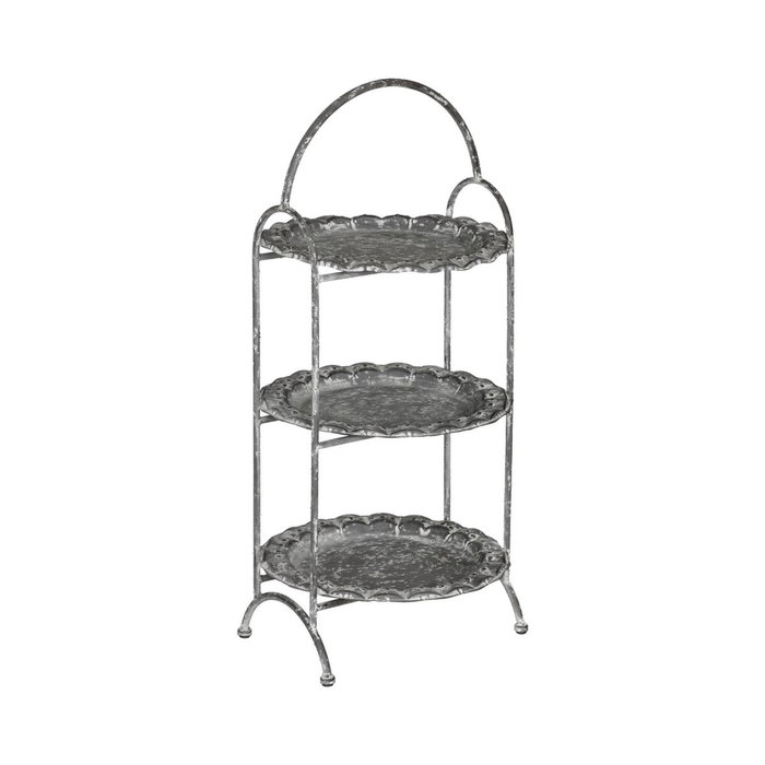 Ixia Bandeja Triple Gris de Metal Decoración 26,50 x 26 x 58 cm Ixia Bandeja Triple Gris de Metal Decoración 26,50 x 26 x 58 cm