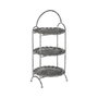 Ixia Bandeja Triple Gris de Metal Decoración 26,50 x 26 x 58 cm