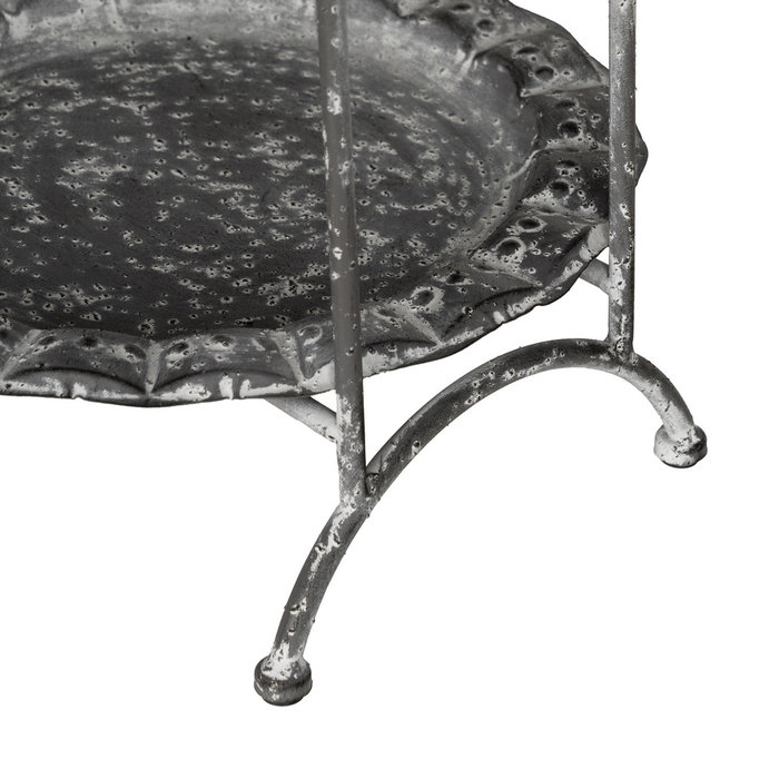 Bandeja Triple Gris Metal Decoración 26,50 X 26 X 58 cm