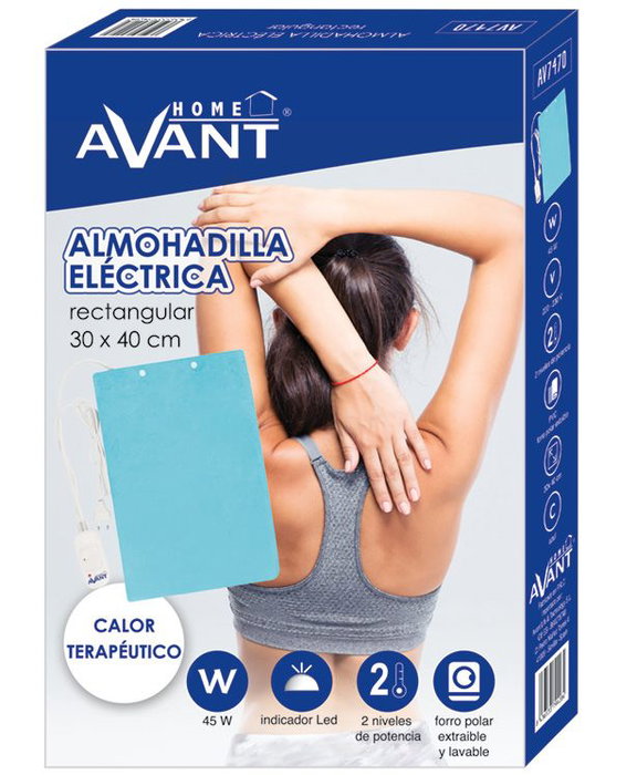 AVANT Almohadilla eléctrica 30x40 cm 45W 2 temperaturas