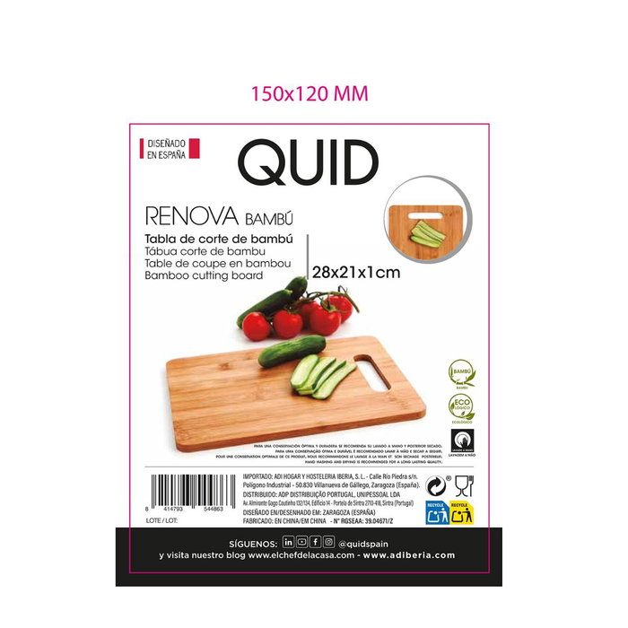 Tabla Corte Bambú Renova Bamboo Quid 28x21x1 cm (12 Unidades) Tabla Corte Bambú Renova Bamboo Quid 28x21x1 cm (12 Unidades)