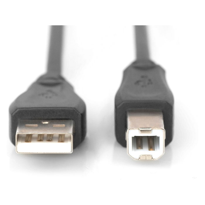 Digitus Cable USB 2.0 A Macho a B Macho de 5 m - Negro, para Impresora, Escáner o Disco Duro Externo