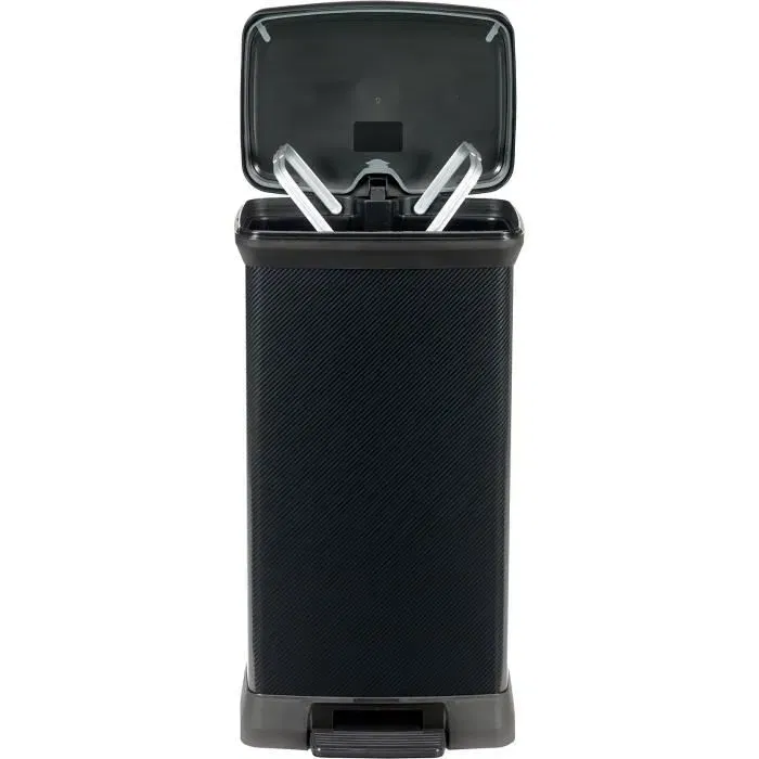 Curver Papelera Rectangular Decobin 50 L Negro Carbón