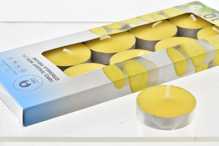 DKD Home Decor Vela Terraza Y Jardín Antimosquitos Cera Amarilla Plateada Set 10 uds 4x4x1 cm DKD Home Decor Vela Terraza Y Jardín Antimosquitos Cera Amarilla Plateada Set 10 uds 4x4x1 cm