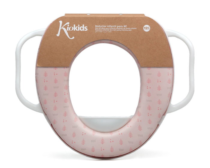 KioKids Petits Moments Reductor WC Rosa con Asas y Protector de Salpicaduras para Niños +12 Meses