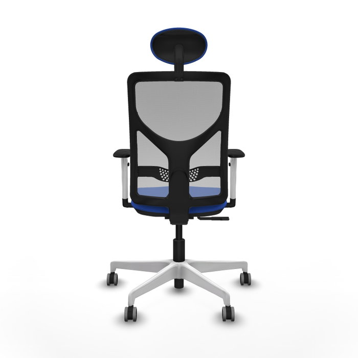 PIQUERAS Y CRESPO Silla de oficina Motilla con Mecanismo Sincro, Tela Azul y Malla Gris