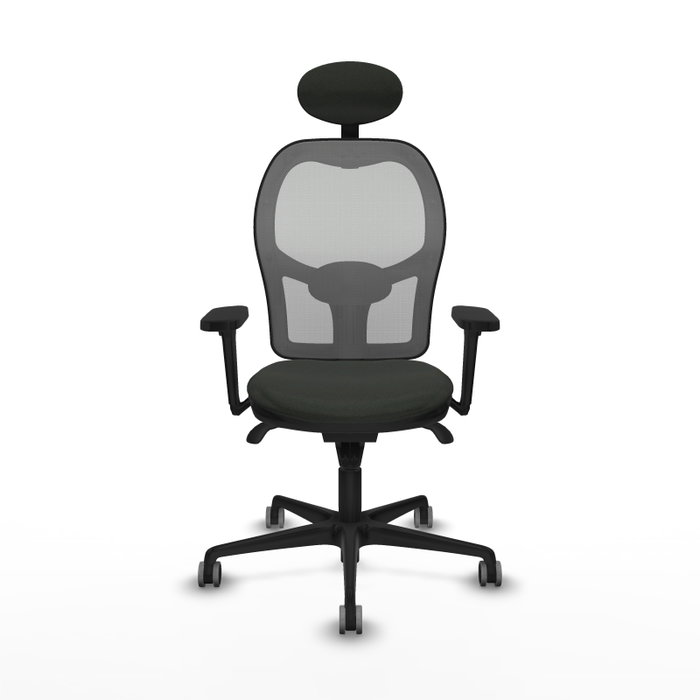 PIQUERAS Y CRESPO Silla de oficina Jorquera con mecanismo Sincro, Tela Negra y Malla Gris PIQUERAS Y CRESPO Silla de oficina Jorquera con mecanismo Sincro, Tela Negra y Malla Gris