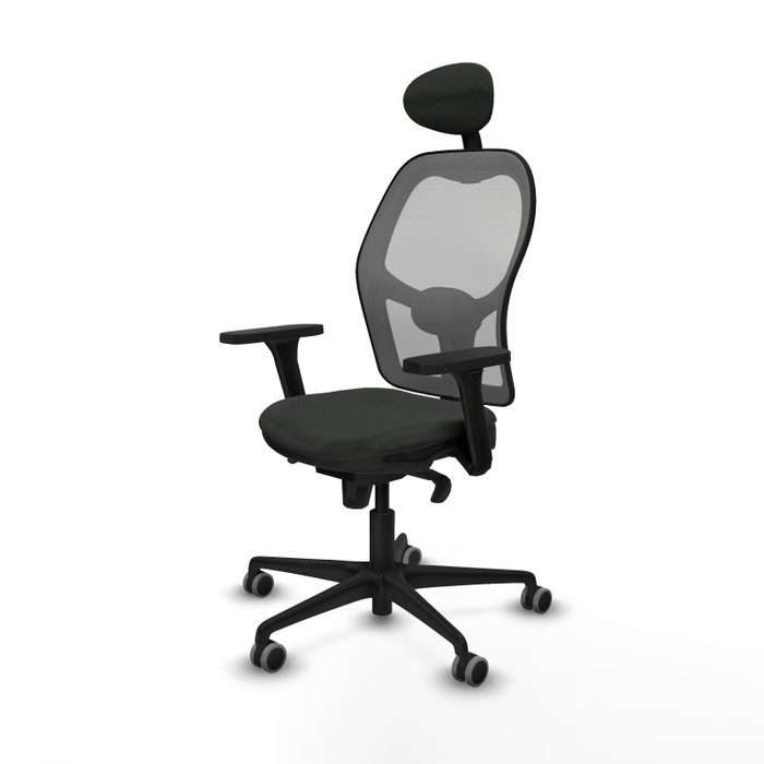 PIQUERAS Y CRESPO Silla de oficina Jorquera con mecanismo Sincro, Tela Negra y Malla Gris PIQUERAS Y CRESPO Silla de oficina Jorquera con mecanismo Sincro, Tela Negra y Malla Gris